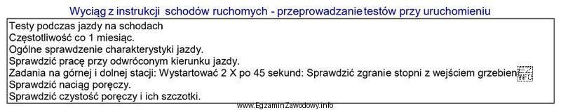Zgodnie z informacjami zawartymi w zamieszczonym wyciągu z instrukcji 