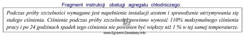 Maksymalne ciśnienie pracy dla badanej instalacji wynosi 24 bary. Na 