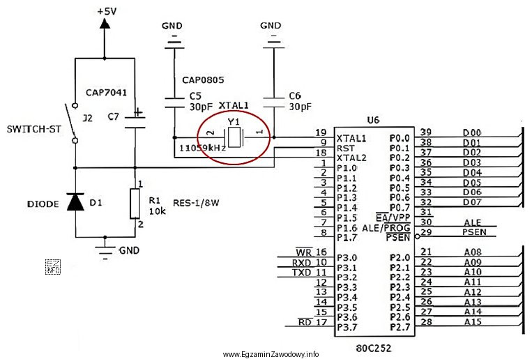 Który element na schemacie elektrycznym został oznaczony jako Y1?