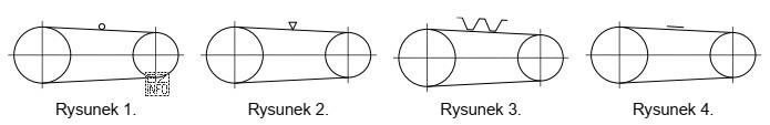 Symbol graficzny przekładni z pasem klinowym, który należ