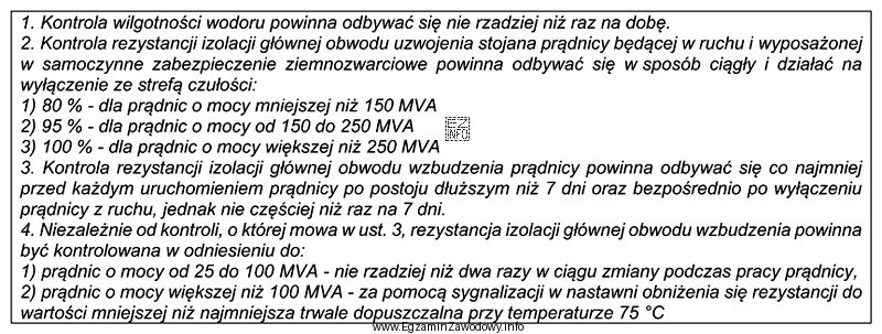 Z informacji zawartych w tabeli wynika, że rezystancja izolacji głó