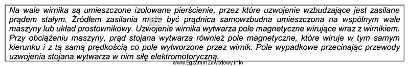 Której maszyny elektrycznej dotyczy opis w ramce?