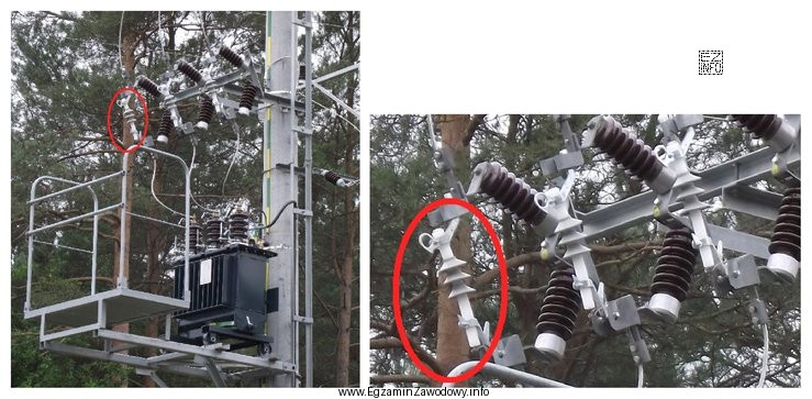 Na rysunku widoczna jest słupowa stacja transformatorowa LPN 15/0,4 kV. 