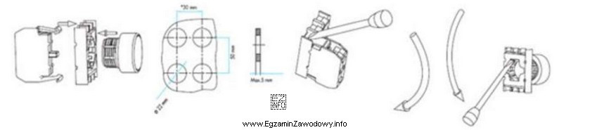 Na podstawie fragmentu instrukcji montażu przycisku sterującego dobierz 