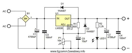 Do zmontowania układu elektronicznego przedstawionego na schemacie należy 