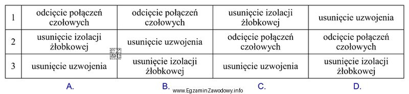 Która z wymienionych list czynności opisuje w jakiej 