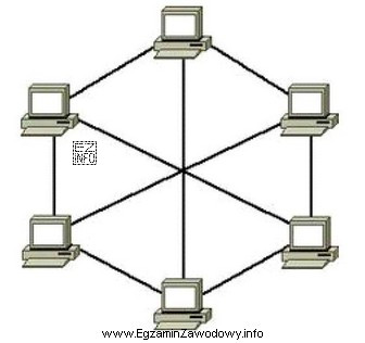 Który typ fizycznej topologii sieci komputerowej przedstawiono na rysunku?