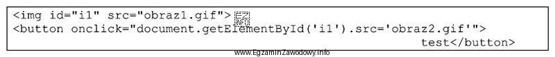 Kod JavaScript wywołany zdarzeniem kliknięcia przycisku ma za 
