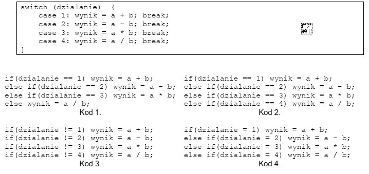 Instrukcją równoważną funkcjonalnie do przedstawionej instrukcji JavaScript jest