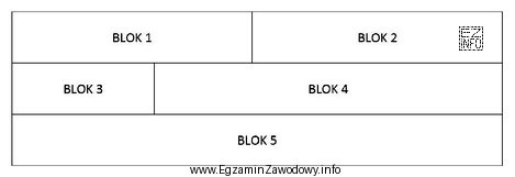 Na obrazie przedstawiono projekt układu bloków witryny internetowej. 