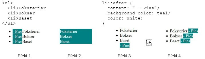 W dokumencie HTML zdefiniowano listę oraz dodano do niej formatowanie 