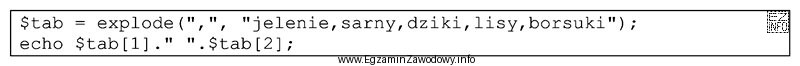 Wskaż wynik wykonania przedstawionego kodu PHP, jeżeli zmienna <i>