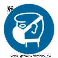 Umieszczenie przedstawionego znaku bezpieczeństwa na stanowisku pracy oznacza nakaz 