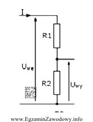 W układzie przedstawionym na rysunku napięcie wejściowe 