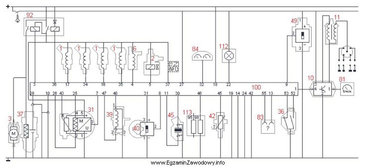 Numerem 45 na schemacie elektrycznym oznaczono czujnik