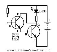 Tranzystory przedstawione na schemacie elektrycznym połączone są w ukł