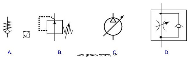Który symbol graficzny jest oznaczeniem zaworu pneumatycznego dławią