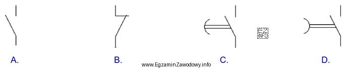 Który rysunek przedstawia symbol graficzny zestyku przekaźnika czasowego 