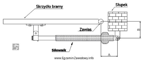 Na przedstawionym rysunku siłownik jest połączony ze sł