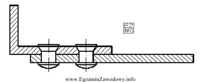 Na rysunku przedstawiono przekrój połączenia