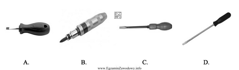 Wkrętak ślusarski przedstawia zdjęcie oznaczone literą