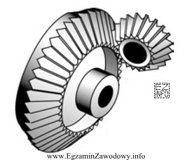 Na rysunku przedstawiono przekładnię zębatą stożkową o 