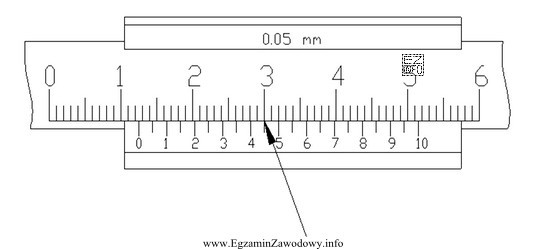 Odczyt wskazania suwmiarki zgodnie z przedstawionym schematem wynosi