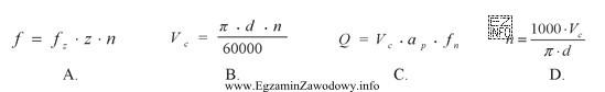 Do obliczenia prędkości obrotowej należy zastosować wzó