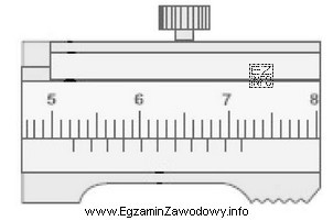 Noniusz suwmiarki przedstawionej na rysunku umożliwia pomiar z dokł