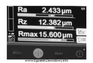 Na rysunku przedstawiono wyświetlacz urządzenia elektronicznego do pomiaru 