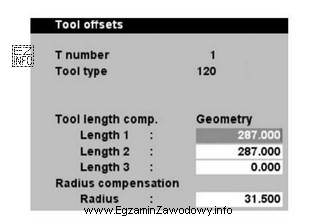 Podczas wprowadzania programu obróbkowego w przedstawionym oknie należy 