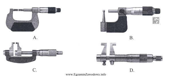 Mikrometr stosowany do pomiaru grubości ścianek rur przedstawia 