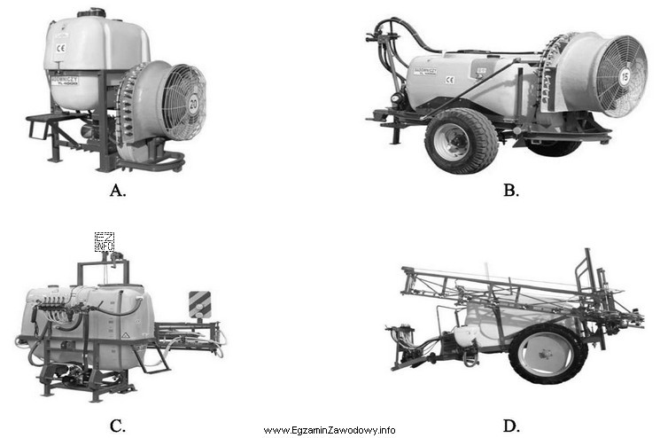 Na której ilustracji pokazano opryskiwacz polowy zawieszany?