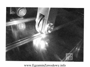 Na zdjęciu przedstawiono łączenie elementów za pomocą