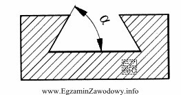 Pomiar kąta α w elemencie przedstawionym na rysunku przeprowadza 