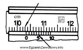 Ile wynosi wskazanie na podziałce suwmiarki uniwersalnej?
