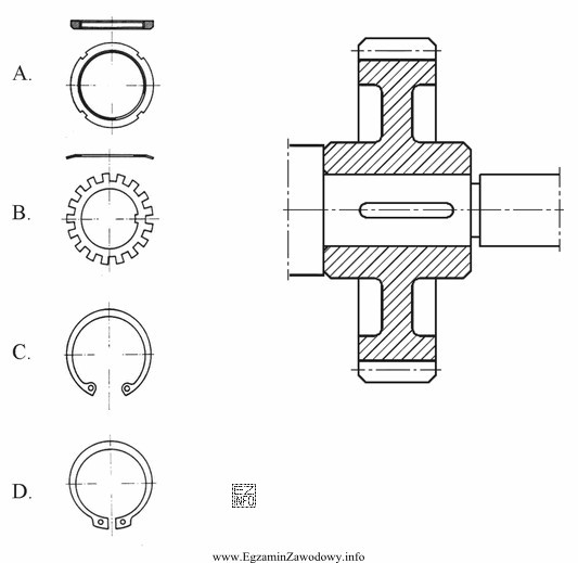 W celu zabezpieczenia koła zębatego przedstawionego na rysunku 