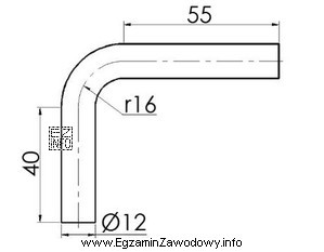 Rysunek przedstawia gotowy element wykonany z pręta okrągł