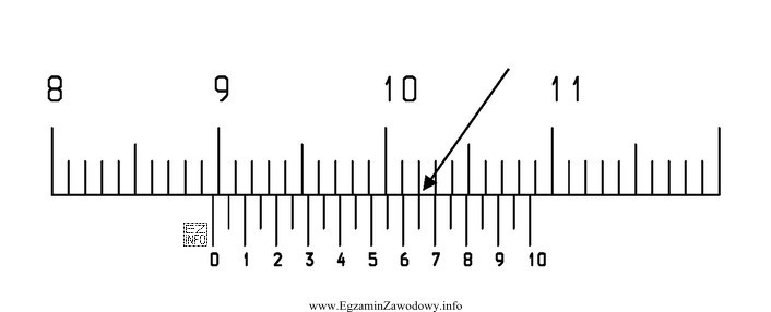 Na podstawie rysunku określ wartość wskazania suwmiarki.