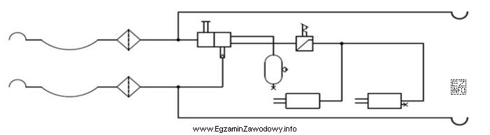 Schemat przedstawia dwuprzewodową instalację przyczepy