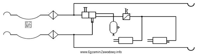 Schemat przedstawia dwuprzewodową instalację przyczepy