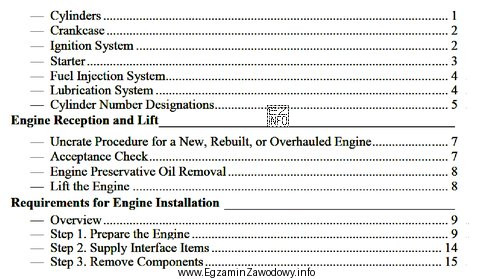 Na rysunku zamieszczono fragment dokumentu <i>IO-360-N1A Engine 