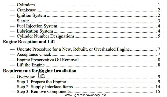 Na rysunku zamieszczono fragment dokumentu IO-360-N1A Engine Installation 