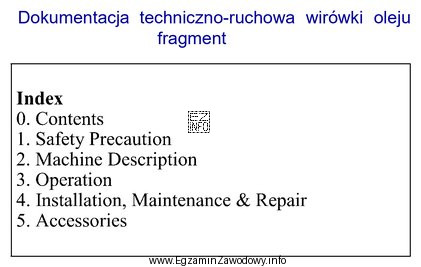 Na podstawie zamieszczonego fragmentu dokumentacji techniczno-ruchowej wirówki w ję
