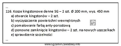 Fragment prac zapisany w dokumentacji pod numerem 116 dotyczy