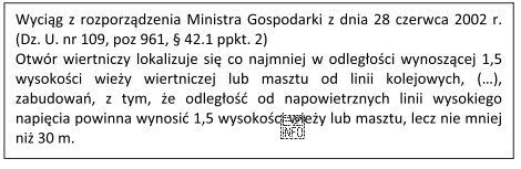 Ile powinna wynosić odległość otworu wiertniczego od linii wysokiego 