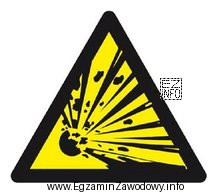 Przedstawiony na rysunku znak ochrony przeciwpożarowej ostrzega przed wystę