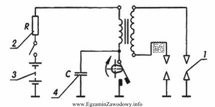 Na schemacie instalacji świeca zapłonowa oznaczona jest cyfrą