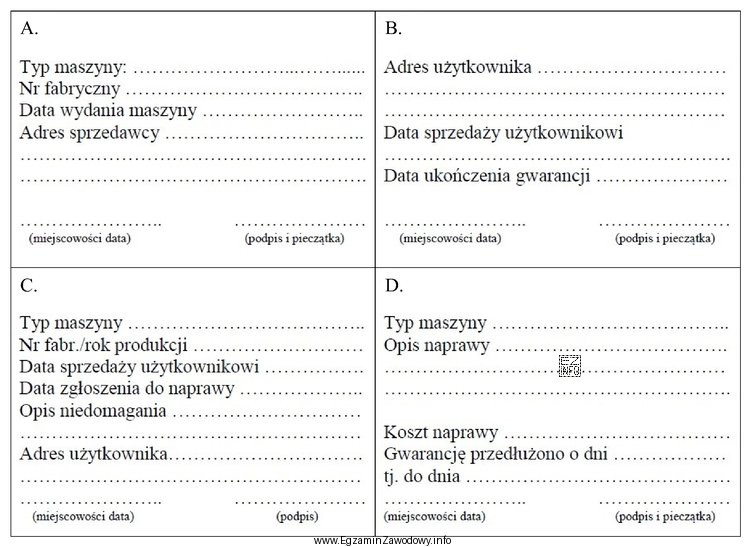Który z przedstawionych dokumentów powinien wypełnić uż