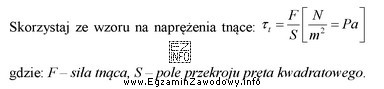 Jaką minimalną wartość powinien mieć pręt o przekroju kwadratowym 